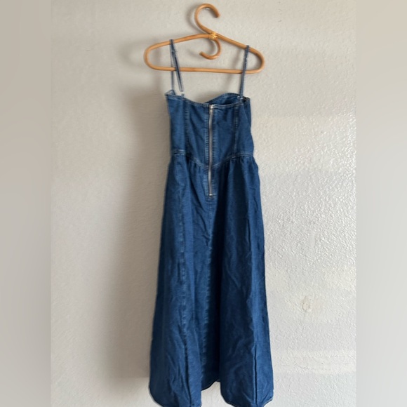 NWT COMMENSE Sweetheart Collar Denim Dress - Picture 4 of 5